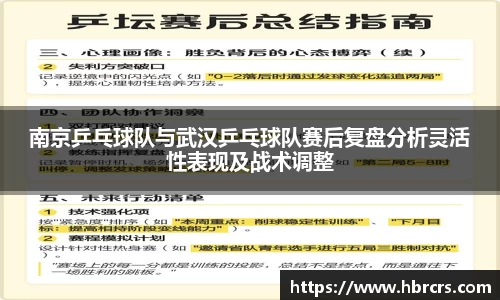 南京乒乓球队与武汉乒乓球队赛后复盘分析灵活性表现及战术调整